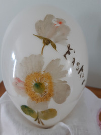 LARGE ANTIQUE HAND BLOWN MILK GLASS VICTORIAN EASTER EGG c 1900