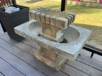 Concrete deck fountain