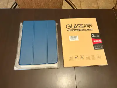 Moko flexible rubber TPU folio case for iPad Air 10.9/11” and glass screen protector Smart wake/slee...