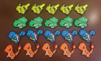 Pokémon Starter Perler Bead Set Bulbasaur, Charmander, Squirtle, View more