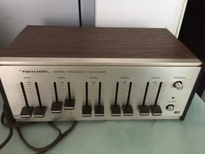 VINTAGE 70s REALISTIC STEREO FREQUENCY EQUALIZER, View more