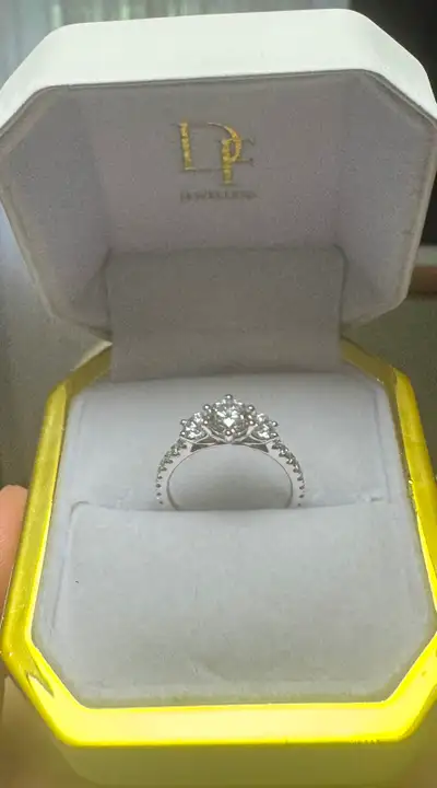 Never Worn Lab-Grown Diamond 3-Stone Engagement Ring Size 7.5, View more
