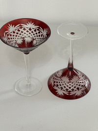 Antique cranberry/ red Rubby Martini glass- $50 each , never bee