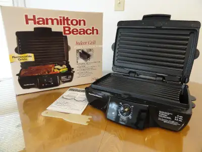HAMILTON BEACH INDOOR GRILL WITH REMOVABLE GRIDS, View more