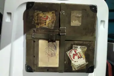 1920's to 1960's fiber board postal case movie reel, View more