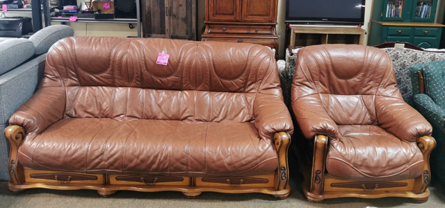 Leather Sofa & Chair in Couches & Futons in Moncton