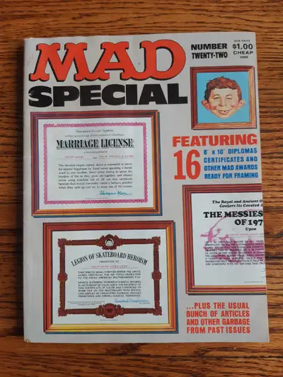 MAD SPECIAL #22 MAGAZINE 1977 -WITH DIPLOMA INSERTS, View more