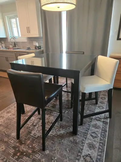 High top kitchen table & 4 chairs., View more