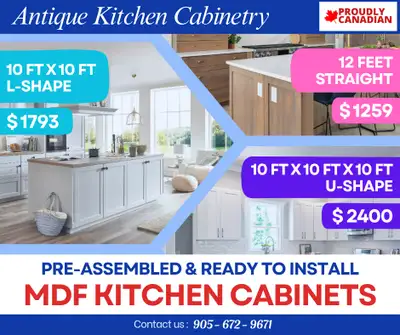 PRE-ASSEMBLED MDF KITCHEN CABINETS 12 feet $1259/-, View more