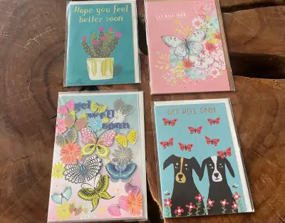 Get Well Soon Greeting Card Collection of 4 NEW, View more
