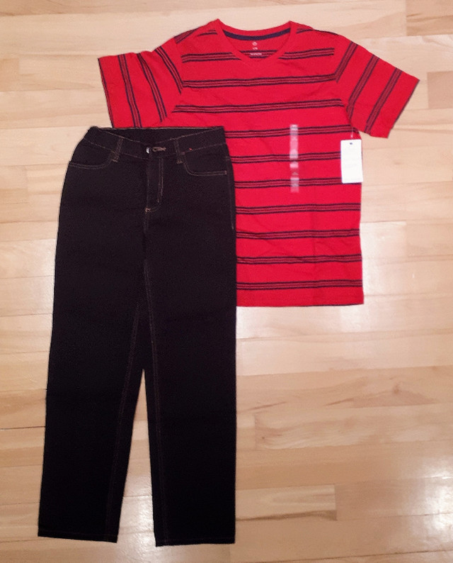 Boys T-Shirt & Black Jeans, NEVER WORN - JAMAIS PORTE dans Enfants et jeunesse  à Ouest de l’Île