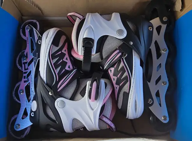 Inline Adjustable Roller Skates Youth Size 3-6 NEW in Skates & Blades in Windsor Region - Image 2