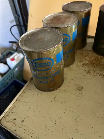 Antique tin oil cans (full) 3, View more