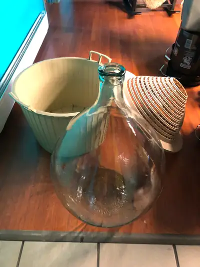 54 litre demi john with air lock for wine etc or decoration. Asking $60