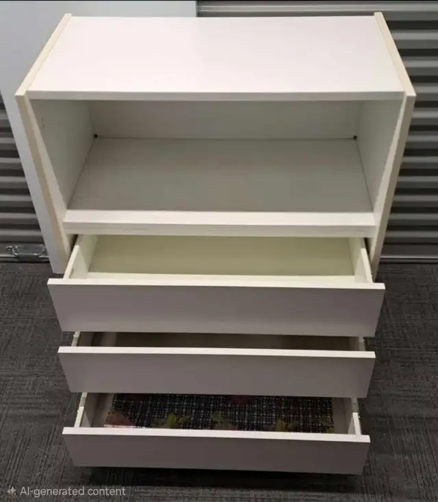 Wooden White 3-Drawer Dresser / Storage Chest in Dressers & Wardrobes in City of Toronto - Image 6