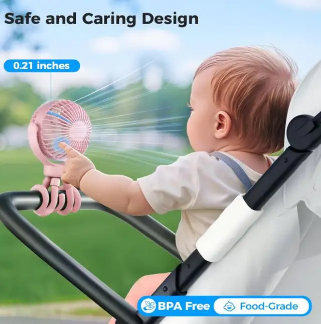 Portable Baby Stroller Fan - 3-Speed Flexible Tripod in Strollers, Carriers & Car Seats in Markham / York Region - Image 3