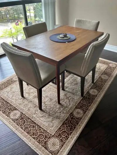 Apartment sized Wooden Dining Table with 4 Chairs, View more