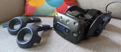 Vive Pro 2 VR headset. Comes with all the necessary cables and connector box. Comes with 2 Vive Pro...