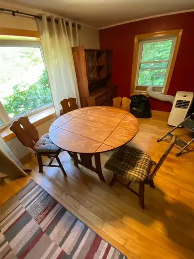 Solid wood dining set & hutch, View more