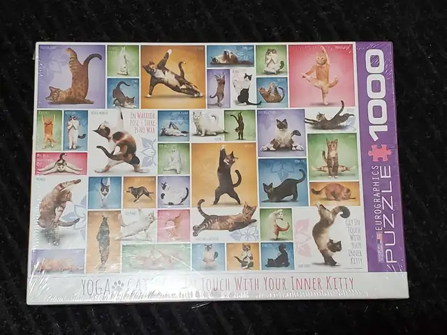 NEW Yoga Cats 1000 Piece Puzzle 628643623471391210