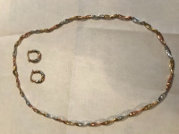 Italian Gold Necklace and Earrings