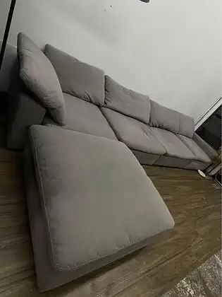 XL Cloud Grey Modular Sectional 5 Piece Reversible L Shape Feath, View more