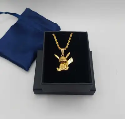 18K Gold Plated Pikachu Necklace Pendant and Chain, View more