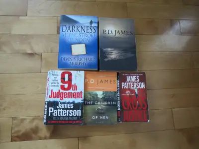 Books - P.D James, James Patterson in good condition. $5 for all. Pick up Middleton Mountain or I ca...