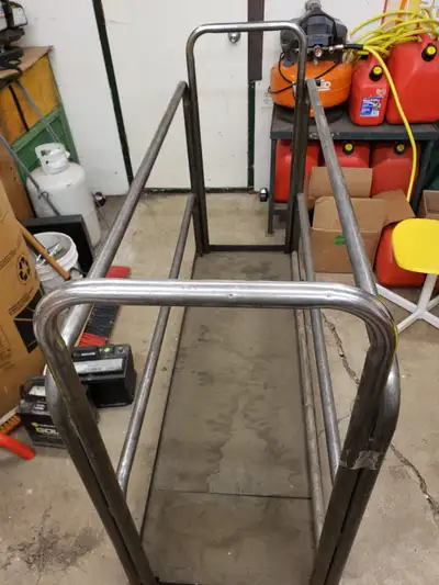 Chair racks for hall and banquet chairs 20 x 60 2 pcs 24 x 60 3 pcs 20 x 53.5 3 pcs All 44.5 tall 38...