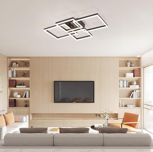 Jaycomey Modern Dimmable Ceiling Light, LED Flush Mount Fixture in Indoor Lighting & Fans in Brantford - Image 4