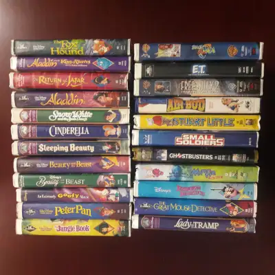 Various VHS movies Disney Classics Other popular Hollywood titles Prices vary