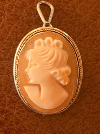 Vintage Real Cameo in Silver Setting