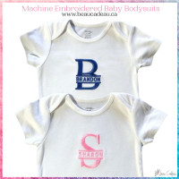 Embroidered Monogram Baby Bodysuit, Baby Clothes, Baby