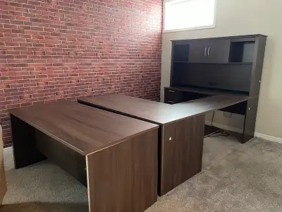 Built-In Executive Office Desk with Hutch – Pickup Only, View more