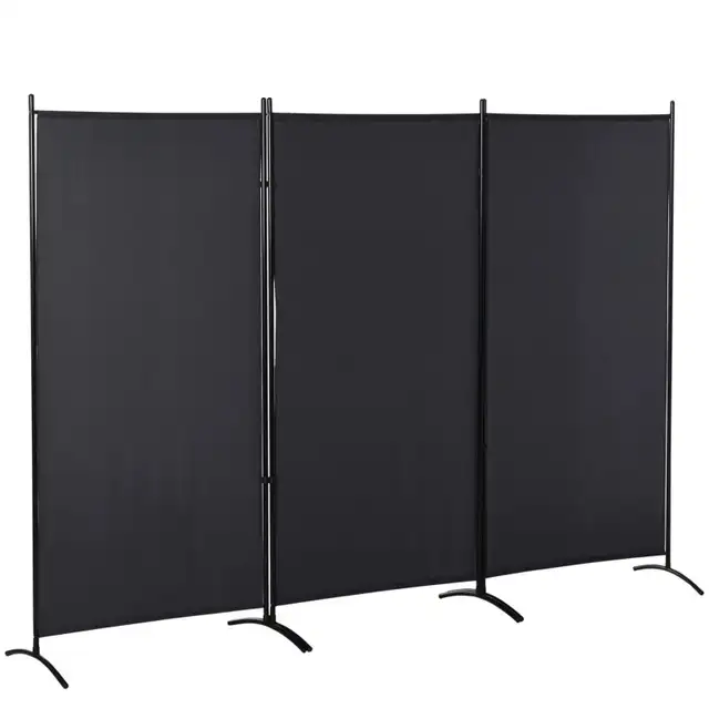 6' 3 Panel Room Divider, Double Hinged Folding Wall Divider, Ind in Storage & Organization in Markham / York Region - Image 3