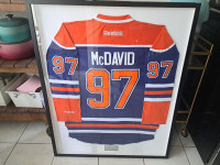 Connor McDavid Signed Jersey Framed Oilers Pro Orange 2017-2019