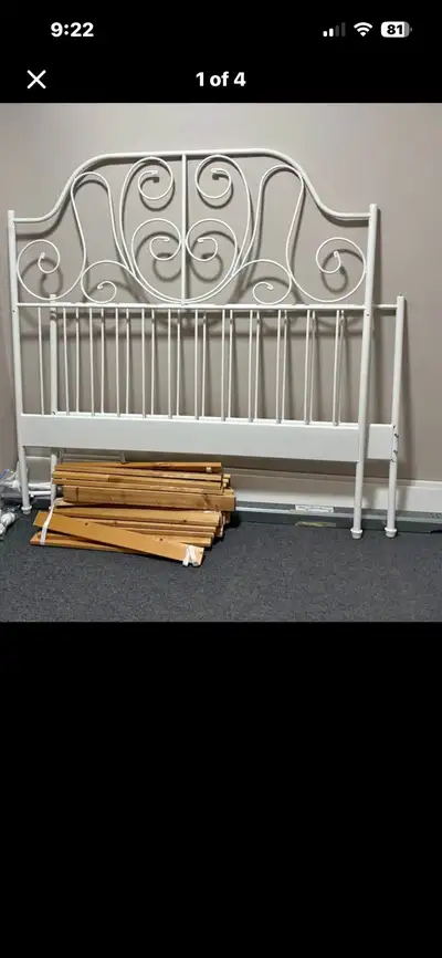 Bed Frame IKEA Full White Metal - PENDING, View more