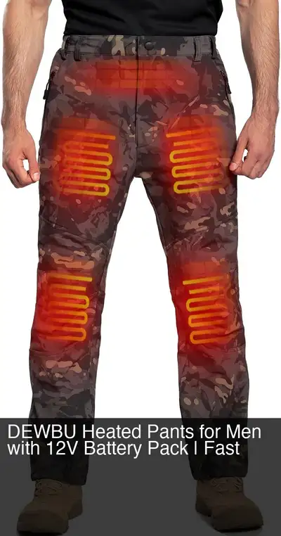 DEWBU Heated Pants for Men with 12V Battery Pack | Fast Heating, View more