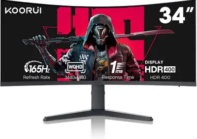 KOORUI 34” Ultrawide Curved Gaming Monitor – Like New, View more