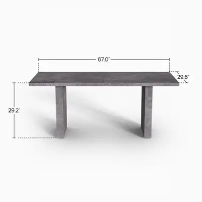 Beautiful 1.7m long Gray Wooden Rectangular 67" Double Pedestal , View more