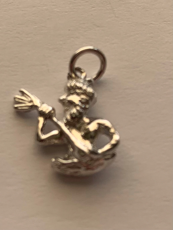 Sterling Silver King Triton Mermaid Charm in Jewellery & Watches in Edmonton