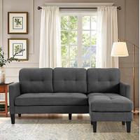 Fabric linen 3 seater sectional sofa couch +Free delivery no tax
