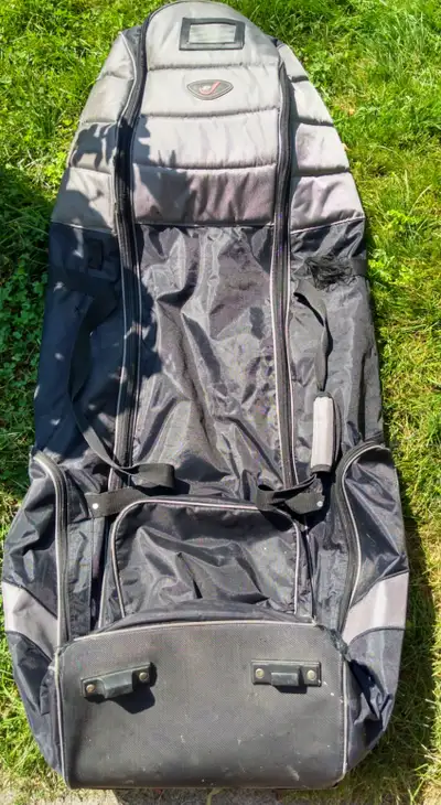 JEF Golf Bag Premium Travel Cover Bag Padded & Wheels Black/Grey, View more