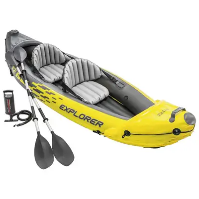Intex Explorer K2 10 ft. 2-Person Inflatable Kayak in excellent used condition. Comes in bag with ha...