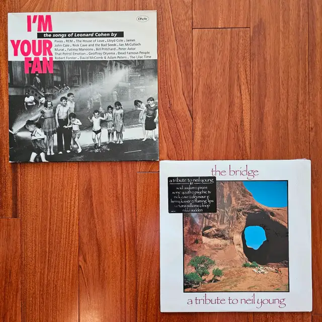 2 Leonard Cohen/Neil Young tribute titles VINYL LP LOT