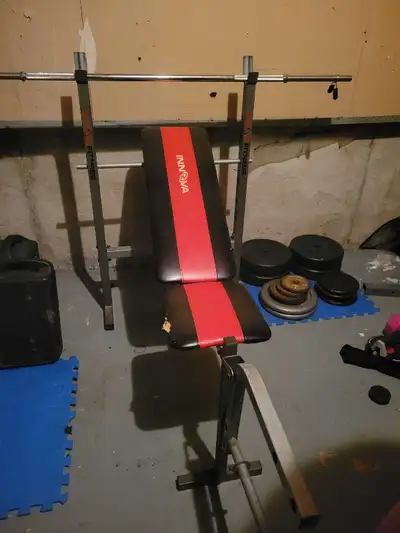 Weight bench and weights, View more