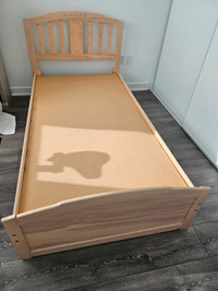 Twin Size Wood Bed with Headboard