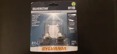BRAND NEW SYLVANIA SILVERSTAR H11 HEADLIGHT BULBS 2 HALOGEN LAMPS BRIGHTER + WHITER LIGHT MADE IN GE...