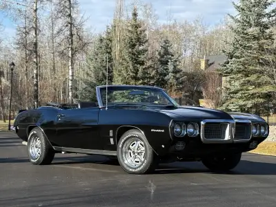 1969 Pontiac Firebird Convertible. Finished in, triple black black exterior black interior and black...