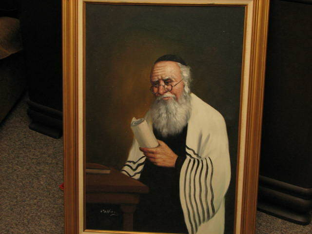 Three Original Rabbi Paintings from David Pelbam in Arts & Collectibles in Stratford